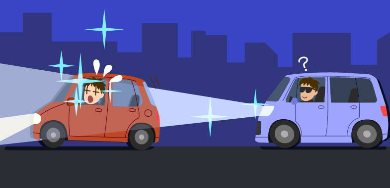 後続車がハイビームで眩しい時にロービームに切り替えさせる方法 ユウマのドキドキ ワクワク大冒険記